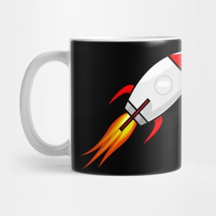 Merry Christmas Rocket To The Moon Mug